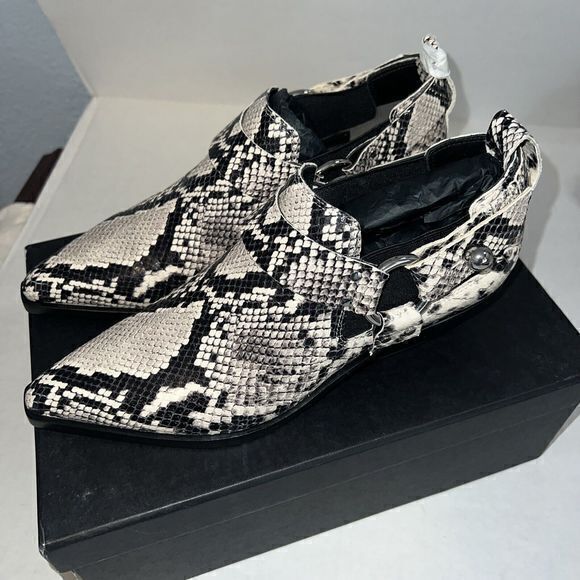 Rag & Bone Westin Harness Bootie Black/White Sz 9 (39 EU) MSRP $550- New In Box - Picture 3 of 10